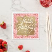 Gold Imitate Foil Happy Holidays Modern Red Serviette (Beispiel)