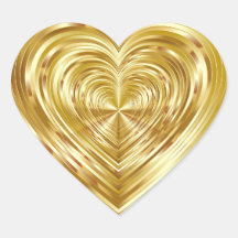 GOLD-Imitate Foil Heart Stickers