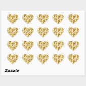 Gold-Imitate Foil Heart Stickers (Blatt)