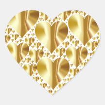 Gold-Imitate Foil Heart Stickers