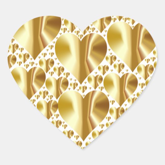 Gold-Imitate Foil Heart Stickers (Vorderseite)