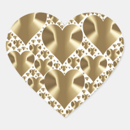 GOLD-Imitate Foil Heart Stickers