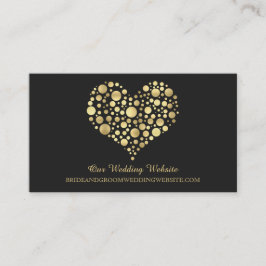 Gold Imitate Foil Heart Wedding Website Card Begleitkarte