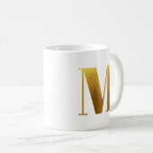 Gold Imitate Foil Monogram m Kaffeetasse (VorderseiteRechts)