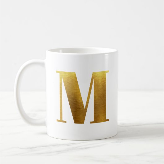 Gold Imitate Foil Monogram m Kaffeetasse (Links)