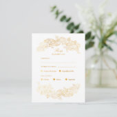 Gold Imitate Foil Rokoko Meal Choice RSVP Card (Stehend Vorderseite)