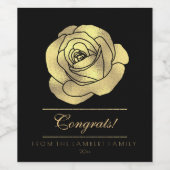 Gold Imitate Foil Rose Weinetikett (Einzelnes Label)