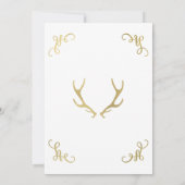 Gold Imitate Foil Rustic Deer Antlers Sweet 16 Par Einladung (Rückseite)