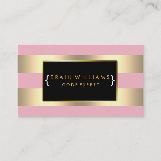 Gold Imitate Foil Web Computer Beruflich Elegante Visitenkarte (Vorderseite)