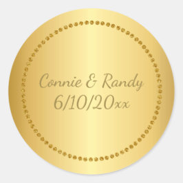 Gold Imitate Foil Wedding Sticker