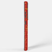 Gold Imitate Foliage Glitzer Individuelle Name Rot Samsung Galaxy Hülle (Rechte Seite)