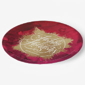 Gold Imitate Foliday Weihnachten Pappteller (Schrägansicht)