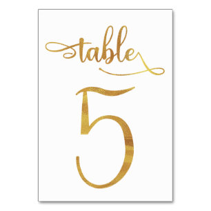 Gold-Imitate-Folie 3,5 x 5 Tischnummer   Tabelle 5