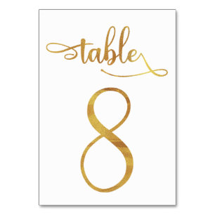 Gold Imitate Folie 3,5 x 5 Tischnummer Tabelle 8