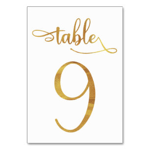 Gold Imitate Folie 3,5 x 5 Tischnummer   Tabelle 9