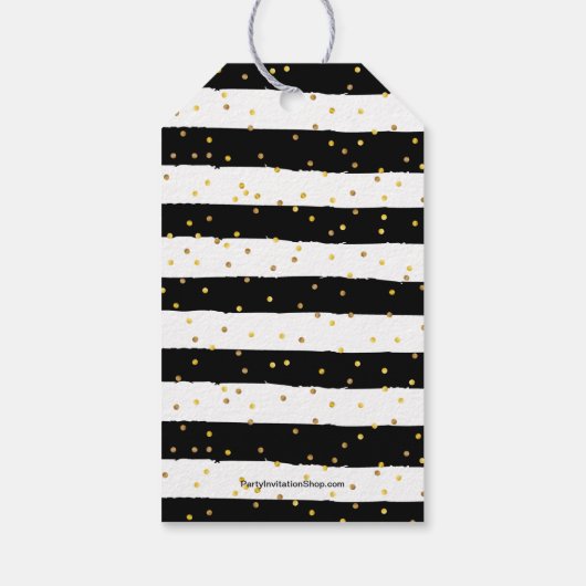 Gold Imitate Fossilien Schwarz-weiße Streifen Geschenkanhänger (Rückseite)