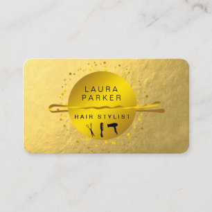 Gold Imitate Friseur Stylist Makeup Artist Salon Visitenkarte