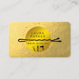 Gold Imitate Friseur Stylist Makeup Artist Salon Visitenkarte