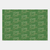 Gold Imitate Frohe Weihnachten Geschenkpapier Set (Vorderseite 3)