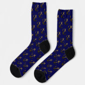 Gold Imitate funkeln Glitzer Anchor Muster blau Socken (Linkes Detail)