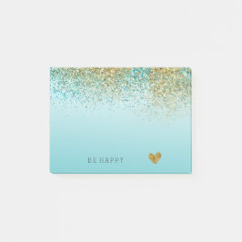 Gold Imitate Glitzer Aqua Ombre Personalisiert Post-it Klebezettel