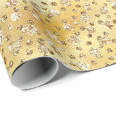 Gold Imitate Glitzer Cheetah Spots Geschenkpapier (Rolleneckpunkt)