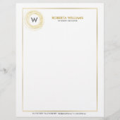 Gold Imitate Glitzer Circle Logo Briefbogen (Vorderseite)
