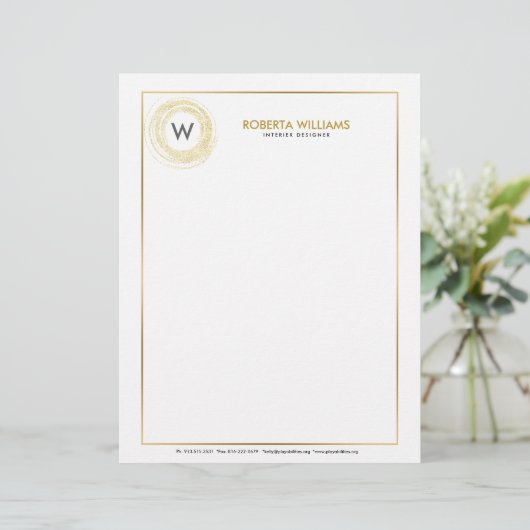 Gold Imitate Glitzer Circle Logo Briefbogen (Stehend Vorderseite)