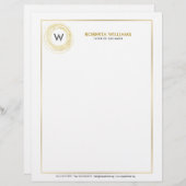 Gold Imitate Glitzer Circle Logo Briefbogen (Vorne/Hinten)