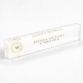 Gold Imitate Glitzer Circle Logo Namensplakette