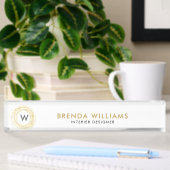 Gold Imitate Glitzer Circle Logo Namensplakette
