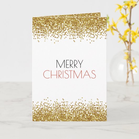 Gold Imitate Glitzer Confetti Karte (Gelbe Blume)