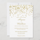 Gold Imitate Glitzer Confetti Luxus Moderne Hochze Einladung (Vorderseite)