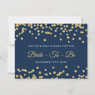 Gold Imitate Glitzer Confetti Navy Bridal Beratung Hinweiskarte