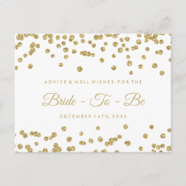 Gold Imitate Glitzer Confetti Weißer Baden Ratschl Hinweiskarte