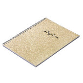 Gold Imitate Glitzer Custom Script Name Notebook Notizblock (Linke Seite)