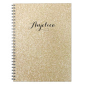Gold Imitate Glitzer Custom Script Name Notebook Notizblock (Vorderseite)