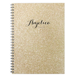 Gold Imitate Glitzer Custom Script Name Notebook Notizblock