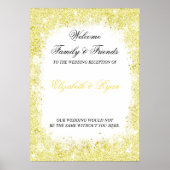 Gold, Imitate Glitzer, Custom, Wedding Welcome Poster (Vorne)