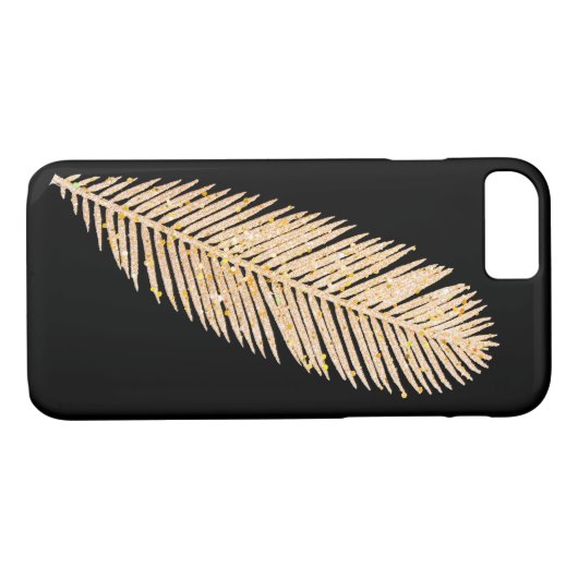 Gold Imitate Glitzer Feather Case-Mate iPhone Hülle (Rückseite (Horizontal))