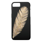 Gold Imitate Glitzer Feather Case-Mate iPhone Hülle (Rückseite)