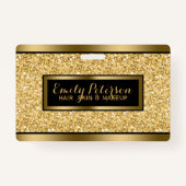 Gold Imitate Glitzer Gold- und Black-Akzente Ausweis (Vorderseite)