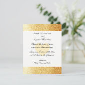 Gold Imitate Glitzer Hochzeitseinladung Einladung (Stehend Vorderseite)