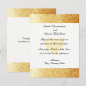 Gold Imitate Glitzer Hochzeitseinladung Einladung (Vorne/Hinten)