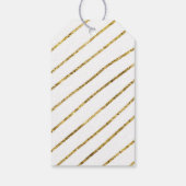 Gold Imitate Glitzer in Diagonalen Urlaub Geschenkanhänger (Rückseite)