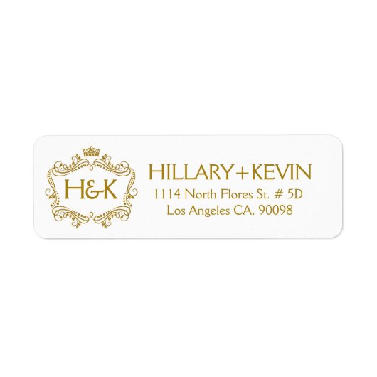 Gold Imitate Glitzer Kronen- und Blumenrahmen (Vorne)