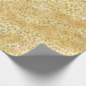 Gold Imitate Glitzer Leopard Print Geschenkpapier (Ecke)