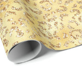 Gold Imitate Glitzer Leopard Print Geschenkpapier (Rolleneckpunkt)