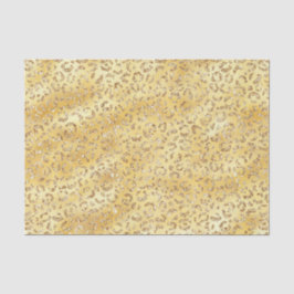 Gold Imitate Glitzer Leopard Print Seidenpapier