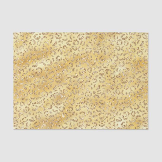 Gold Imitate Glitzer Leopard Print Seidenpapier (Vorderseite)